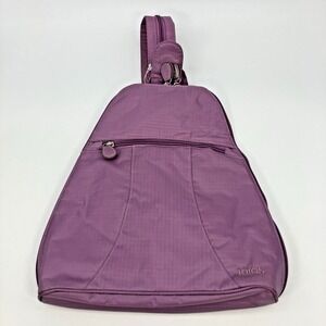 Vtg Totes Purple Nylon Backpack Medium Convertible Travel Bag Y2K Gorp Utility